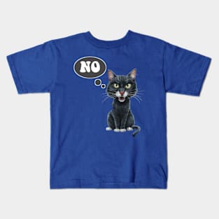 Black Cat says no Kids T-Shirt